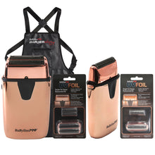BaByliss Pro LIMITED EDITION UVFOIL UV-Disinfecting Single Foil & Double Foil Shaver - Rose Gold #FXLFS1RG with 4x Replacement Kits and Barber Apron