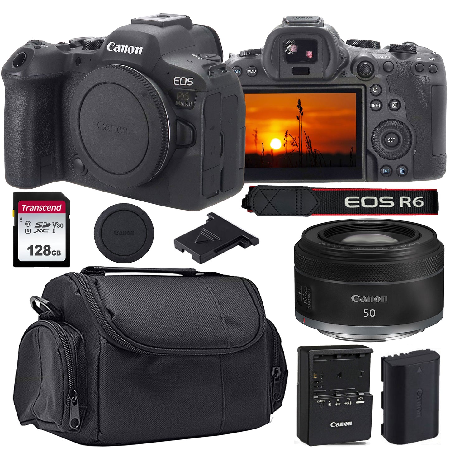 Canon EOS R6 Mark II Mirrorless Camera with RF 50mm f/1.8 STM Lens Basic Accessory Bundle