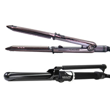 BaByliss Pro Porcelain Ceramic Marcel 1" Curling Iron BP100MUC with LIMITED EDITION Nano Titanium Prima 3000 Flat Iron Midnight Purple - 1¼" #BNTP3000TUC (Dual Voltage)