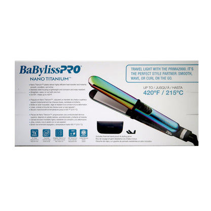 BaByliss Pro Volare Nano Titanium Italian Performance Hair Dryer #BVOL1 with Nano Titanium Prima2000 3/4" Mini Flat / Curling Iron Iridescent #BNTBRB2000UC