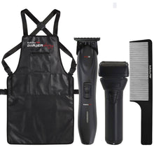 BaByliss Pro FXONE BLACKFX Interchangeable-Battery Shaver FX79FSMB with FX3  High Torque Trimmer FXX3TB and Barber Apron + Comb