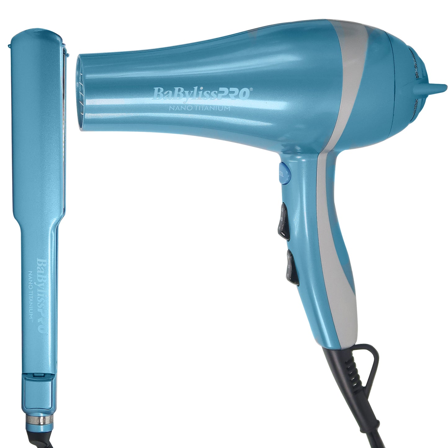 BaByliss Pro LIMITED EDITION Nano Titanium Ionic Dryer & 1½" Ultra-Thin Straightening Iron #BNTPP58-24 with Comb
