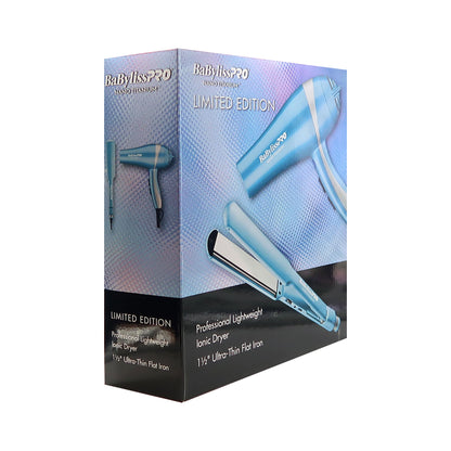 BaByliss Pro LIMITED EDITION Nano Titanium Ionic Dryer & 1½" Ultra-Thin Straightening Iron #BNTPP58-24 with Comb