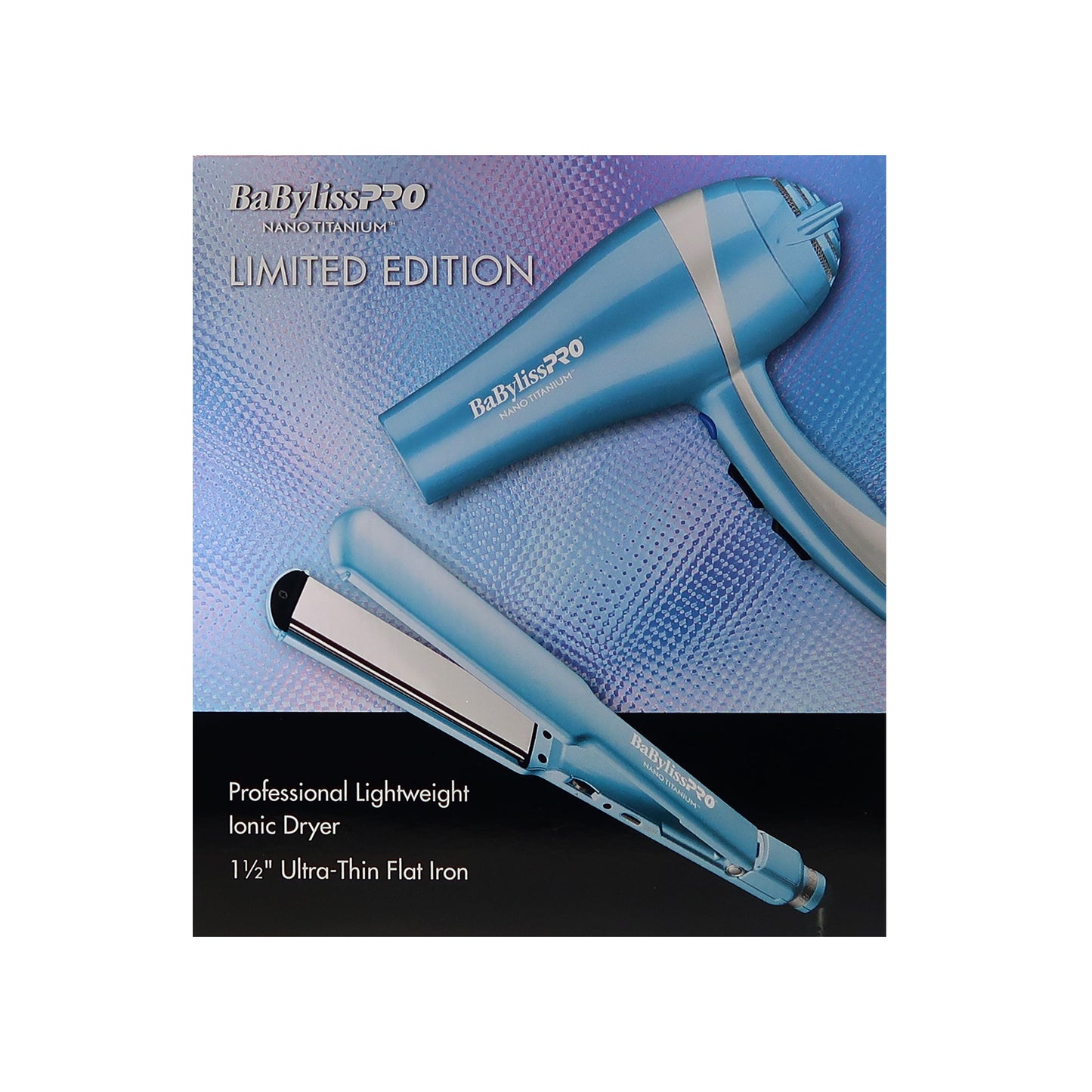 BaByliss Pro LIMITED EDITION Nano Titanium Ionic Dryer & 1½" Ultra-Thin Straightening Iron #BNTPP58-24 with Comb