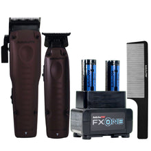 BaByliss Pro FXONE LO-PROFX Clipper & Trimmer Prepack - Midnight Purple FX129PTO with FXONE Dual-Charging Prepack and Comb