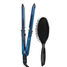 BaByliss Pro LIMITED EDITION Nano Titanium Prima 3000 1¼" Stainless Steel Flat Iron BNTMB3000TUC with Conair Pro Brush