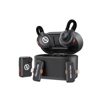 Hollyland Lark M2S Ultimate Combo (Camera RX+USB-C RX+Lightning RX) Wireless Lavalier Microphone for iPhone/Camera/Android/PC, Compact Mic, Titanium Clip, Noise Cancelling, Content Creation