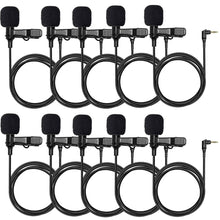 10x Hollyland External Clip On Lavalier Microphone with 3.5mm Audio Jack, Compatible with Lark Max Microphone System-Black