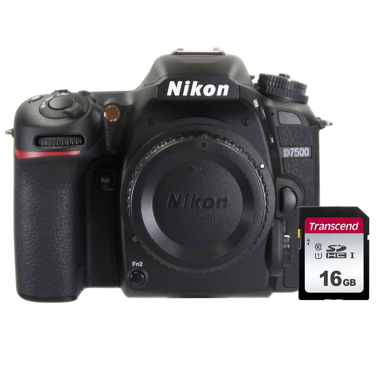 Nikon D7500 DSLR Camera (Body Only) "REFURBISHED" with Transcend 16GB SDHC Memory Card