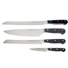 Wusthof Classic 9" Bread Knife Silver with Wusthof Classic 3-Piece Knife Set – 3.5" Paring, 8" Bread, and Chef’s Knives