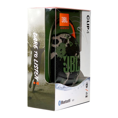 JBL Clip 4 Portable Bluetooth Waterproof Speaker (Squad) with Waterproof Neoprene Speaker Pouch and JBL T110 In Ear Headphones