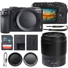 Nikon Z 30 Mirrorless Camera (Black) with Nikon NIKKOR Z 35mm f/1.8 S Lens and SanDisk 32GB SDHC Memory Card + Camera Case