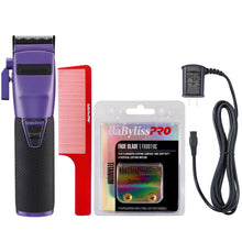 BaByliss Pro FX870 PI BOOST+ Influencer Collection Frank Da Barber Cordless Clipper - Purple with Titanium Fade Blade FX8010C and Power Cord