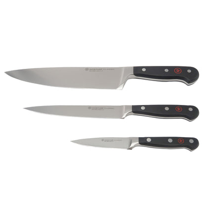 Wusthof Classic 3-Piece Chef's Knife Set #1120160301 + Wusthof Gourmet 6 1/2” Slotted Fish Spatula #9035092117