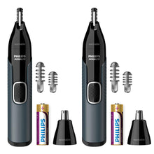 Philips Norelco Nose Trimmer 3000 for Nose, Ears Eyebrows #NT3600/62 (Black) - 2 Units