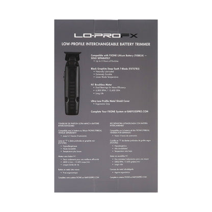 BaByliss Pro FXONE LO-PROFX LIMITED EDITION Trimmer - Matte Black (TOOL ONLY) #FX729MBLT with BaByliss Pro FXONE Accessories Kit (Includes Battery, Charging Base, Cord & Adapter)