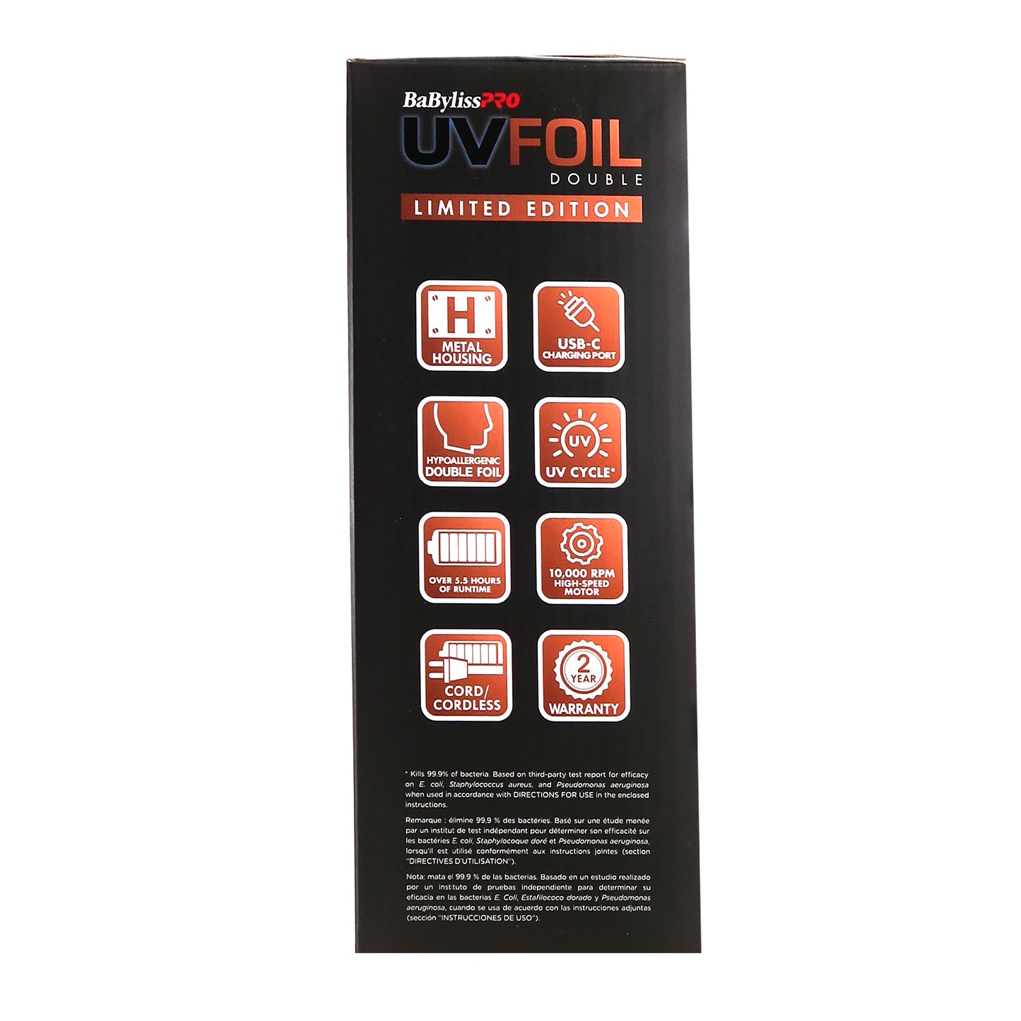 BaByliss Pro LIMITED EDITON UVFOIL UV-Disinfecting Double Foil Shaver #FXLFS2RG (Rose Gold) with UVFOIL Double-Foil Replacement Kit and Neck Duster