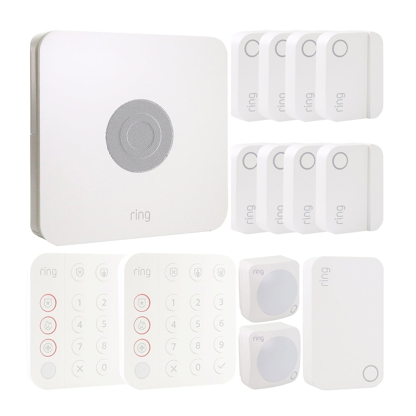 Ring Alarm 14-Piece Home Security Kit – Wireless System, Works with Alexa and 2x Ring 1080p Video Doorbell (2020 Release, Satin Nickel)
