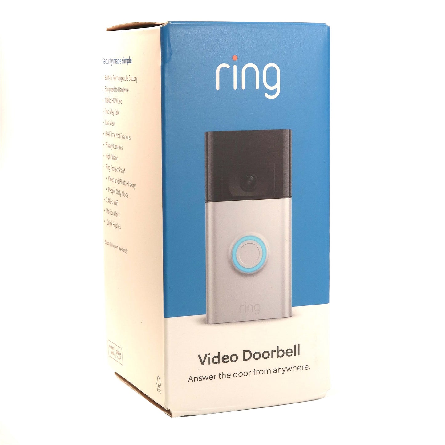 Ring Alarm 14-Piece Home Security Kit – Wireless System, Works with Alexa and 2x Ring 1080p Video Doorbell (2020 Release, Satin Nickel)