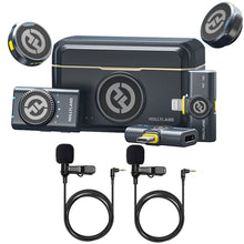 Hollyland LARK M2 COMBO 2-Person Wireless Combo Microphone System 2.4 GHz (Shine Charcoal) with 2x Hollyland Lavalier Microphone: Omni Sound Wide Compatibility (3.5mm)