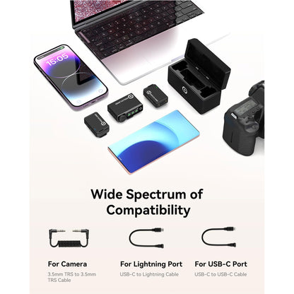 Hollyland Lark Max Wireless Lavalier Microphone System Compatible with DSLR Camera, iPhone, Android, PC + Hollyland Lavalier Microphone: Omni Sound, Wide Compatibility (3.5mm) + Music Maker Mix and Master Suite