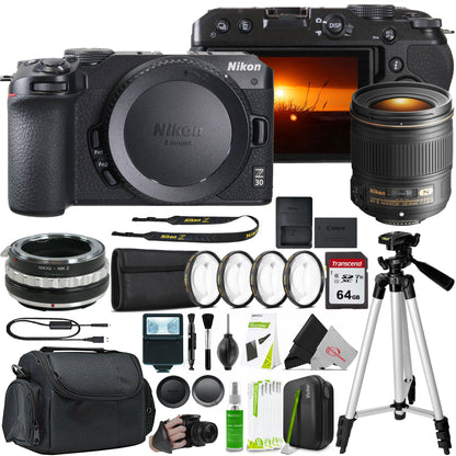 Nikon Z30 Mirrorless Camera with AF-S NIKKOR 28mm f/1.8G Lens and F to Z Adapter Enhanced Macro Kit