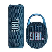 JBL FLIP 6 Wireless Portable Waterproof Speaker (Blue) with JBL Clip 5 Portable Waterproof Wireless Speaker (Blue)