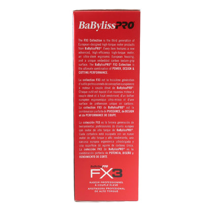 BaByliss Pro FX3 Black High Torque Cordless Clipper FXX3CB (Black) + BaByliss Pro FX3 Professional High-Speed Foil Shaver - Black #FXX3SB (Dual Voltage)