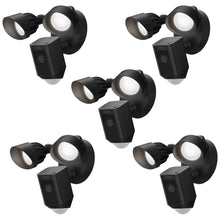 RING Floodlight Cam Wired Plus Motion-Activated 1080p HD Black - 5 Units