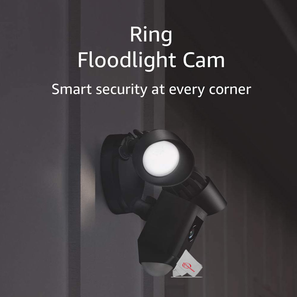 RING Floodlight Cam Wired Plus Motion-Activated 1080p HD Black - 5 Units
