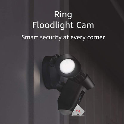 RING Floodlight Cam Wired Plus Motion-Activated 1080p HD Black - 5 Units