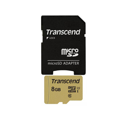 Transcend 8GB UHS-1 Class 10 micro SD 500S Read up to 95MB/s Built with MLC Flash Memory Card + SD Adapter