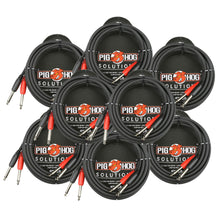 Pig Hog Dual 1/4" Mono (Male) Cable, 10 ft PD-21410 - 8 Units
