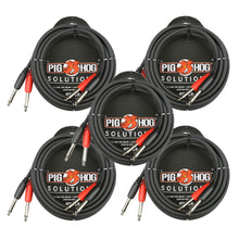 Pig Hog Dual 1/4" Mono (Male) Cable, 10 ft PD-21410 - 5 Units