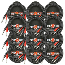 Pig Hog Dual 1/4" Mono (Male) Cable, 10 ft PD-21410 - 12 Units