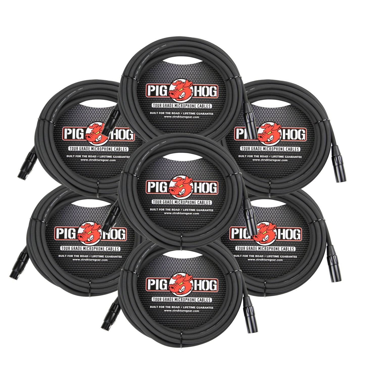 Pig Hog High Performance 8mm XLR Microphone Cable, 25 ft PHM25 - 7 Units