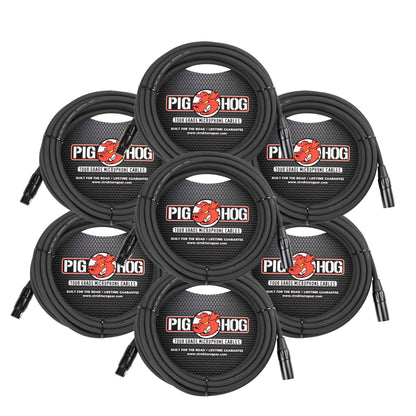 Pig Hog High Performance 8mm XLR Microphone Cable, 25 ft PHM25 - 7 Units