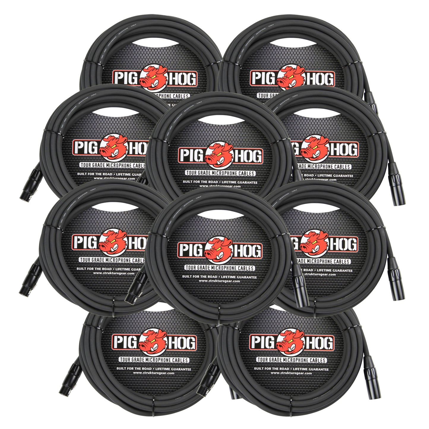 Pig Hog High Performance 8mm XLR Microphone Cable, 25 ft PHM25 - 10 Units