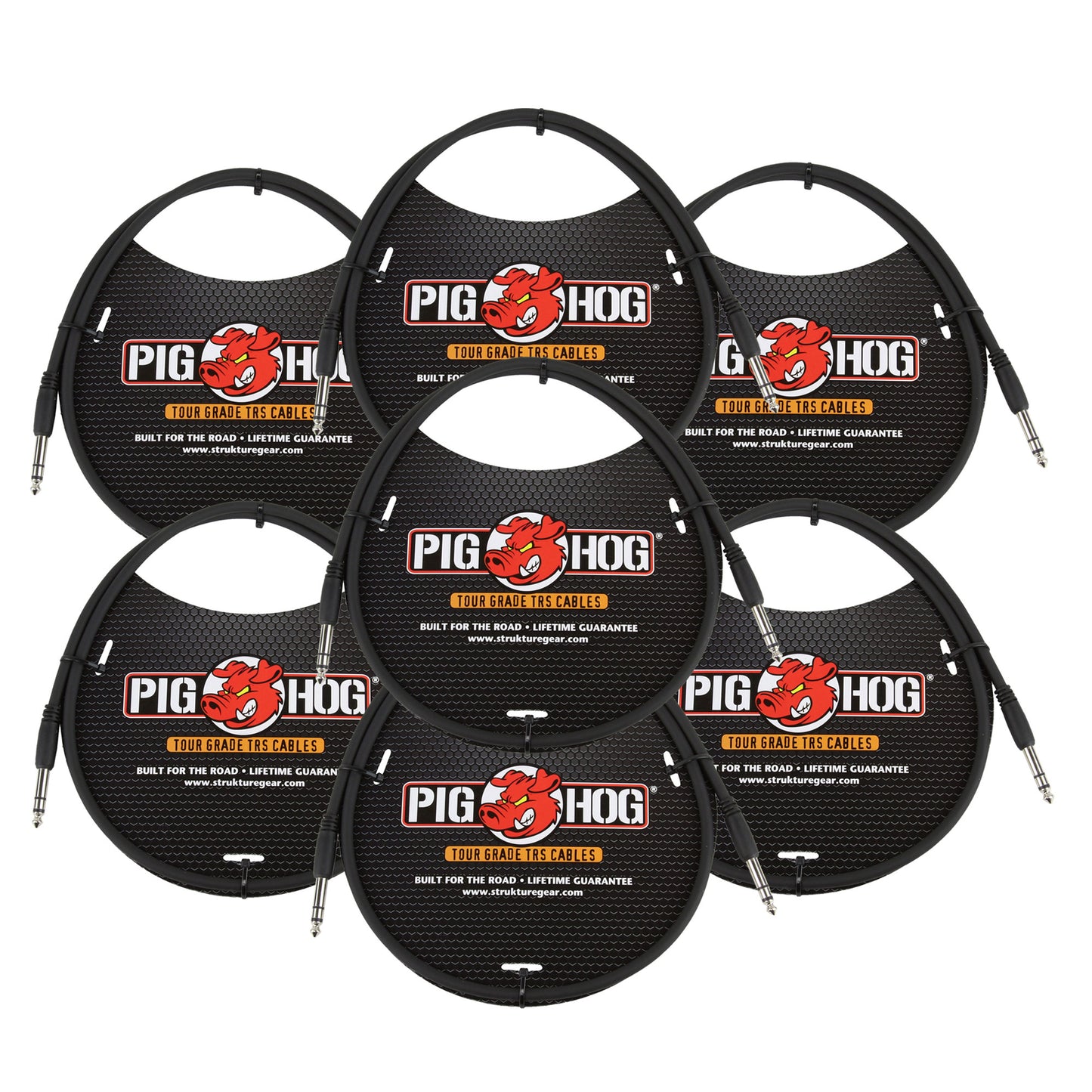 7x Pig Hog 3ft 1/4" TRS - 1/4" TRS Cable