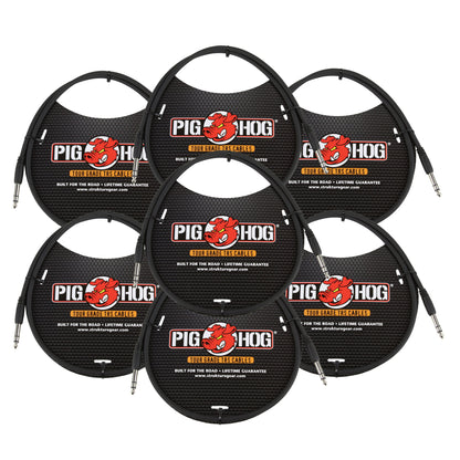 7x Pig Hog 3ft 1/4" TRS - 1/4" TRS Cable