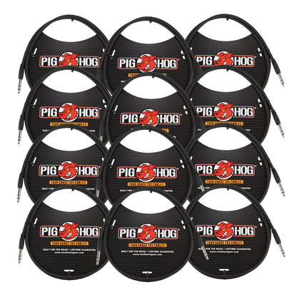 12x Pig Hog 3ft 1/4" TRS - 1/4" TRS Cable