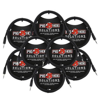 Pig Hog Solutions 3.5mm TRS to 3.5mm TRS Adapter Cable, 9ft - 8 Units