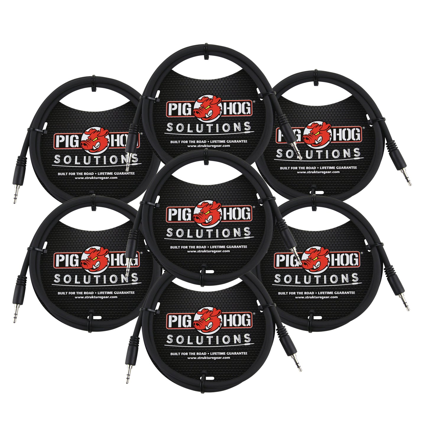 Pig Hog Solutions 3.5mm TRS to 3.5mm TRS Adapter Cable, 9ft - 7 Units