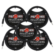 Pig Hog Solutions 3.5mm TRS to 3.5mm TRS Adapter Cable, 9ft - 5 Units
