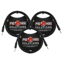 Pig Hog Solutions 3.5mm TRS to 3.5mm TRS Adapter Cable, 9ft - 3 Units
