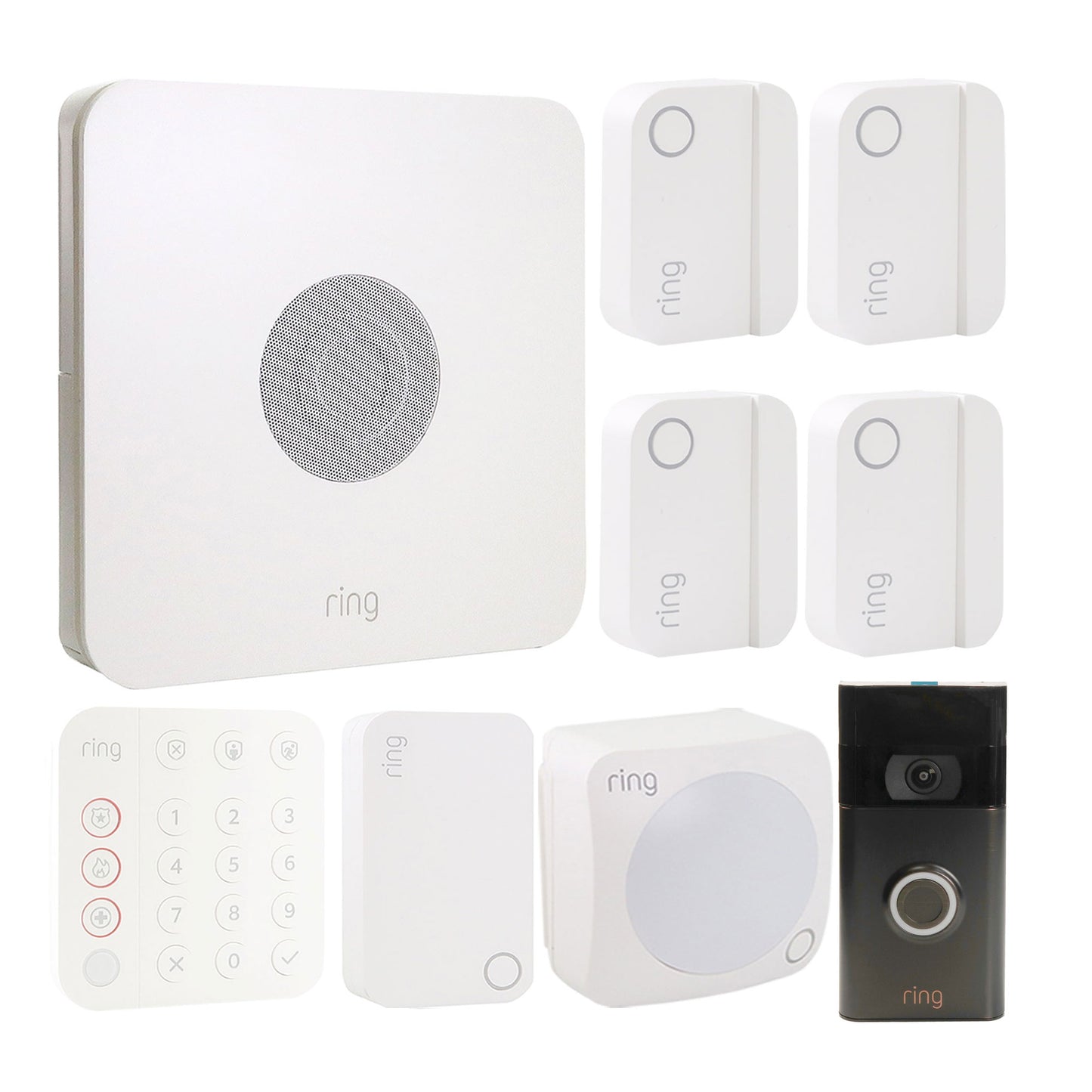 Ring Alarm Pro 8-Piece Kit – Smart Home Security System with Base Station & Keypad + Ring 1080p Video Doorbell (2020 Release, Venetian Bronze)