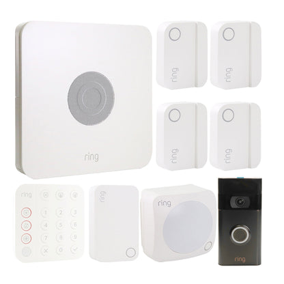 Ring Alarm Pro 8-Piece Kit – Smart Home Security System with Base Station & Keypad + Ring 1080p Video Doorbell (2020 Release, Venetian Bronze)
