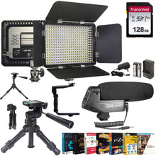 Ultimate Content Creator Studio Kit – LED Lighting, Shotgun Mic, 128GB SD Card, Tripod, Editing Suite & Flash Bracket