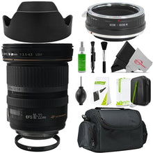 Canon EF-S 10-22mm f/3.5-4.5 USM Lens Bundle for EOS R Cameras – Includes Adapter, 77mm Filters, Lens Hood, Case & Cleaning Kit