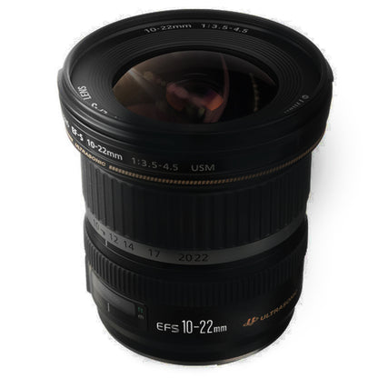 Canon EF-S 10-22mm f/3.5-4.5 USM Lens Bundle for EOS R Cameras – Includes Adapter, 77mm Filters, Lens Hood, Case & Cleaning Kit